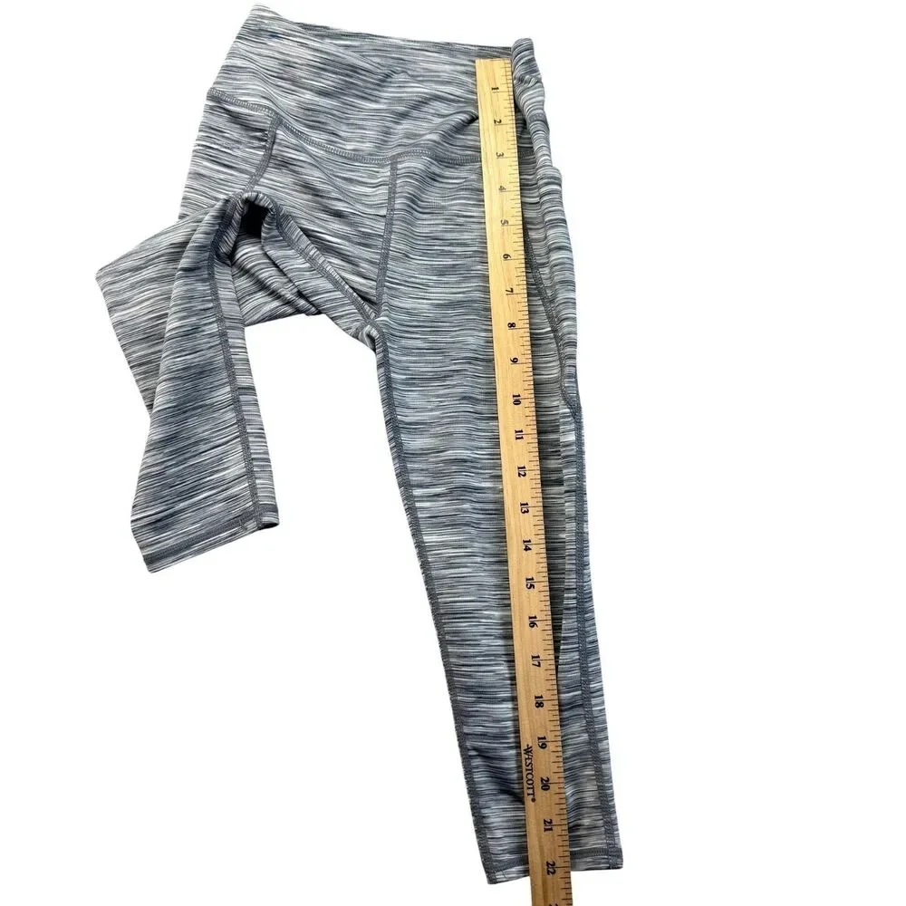 Z by Zella Leggings Girls Small 7/8 Gray Heather Wide Waistband Pull on Stretch